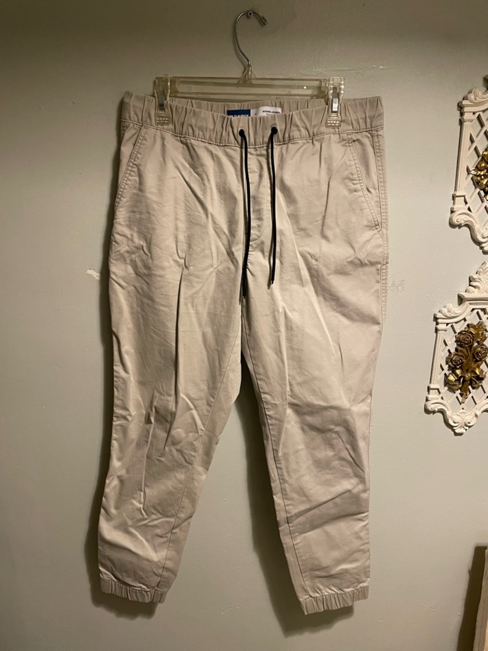 Old Navy Light Beige Drawstring Joggers